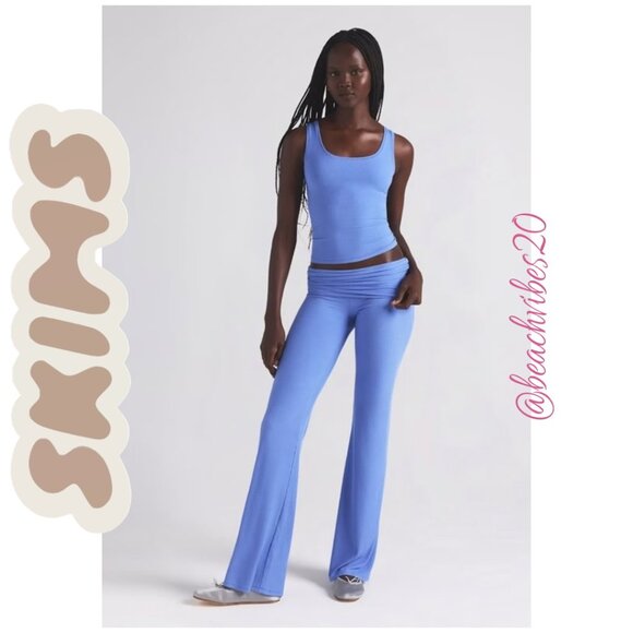 SKIMS Soft Lounge Foldover Pant Cielo Small NWOT - Picture 1 of 5